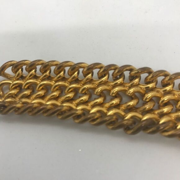 Chunky Gold Chain Statement Bracelet Vintage 1960s Jewelry - Picture 5 of 16